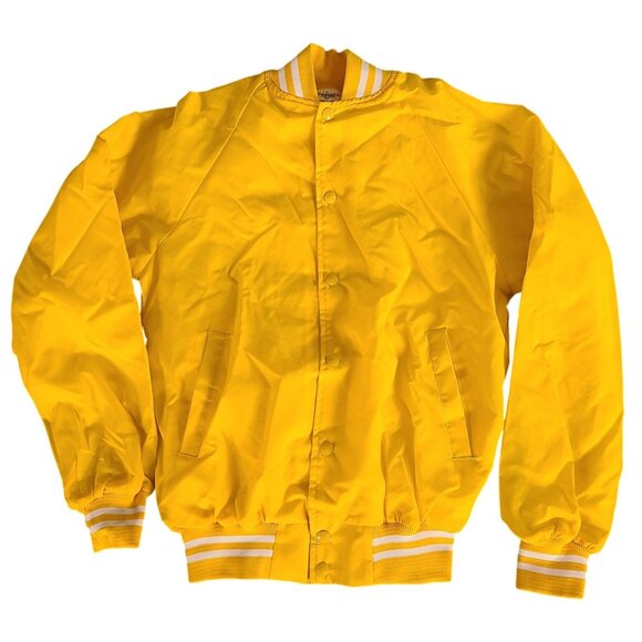 Auburn Sportswear Other - Vtg Auburn Sportswear Yellow Nylon Bomber 80s Snap-Front Jacket S Made In USA
